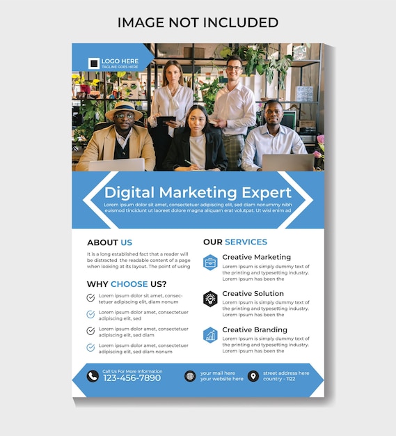 Zakelijke digitale marketing folder ontwerpsjabloon