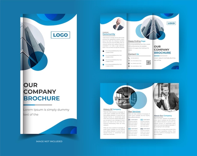 Zakelijke driebladige brochure ontwerpsjabloon