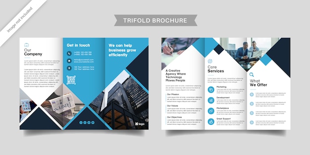 Vector zakelijke driebladige brochure sjabloon