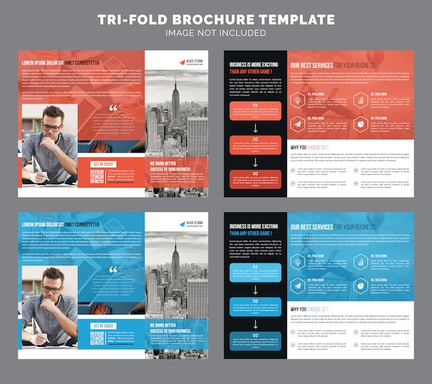Zakelijke driebladige brochuremalplaatje