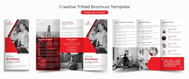 Vector zakelijke driebladige folder brochure sjabloonontwerp, professionele zakelijke driebladige flyer sjabloon