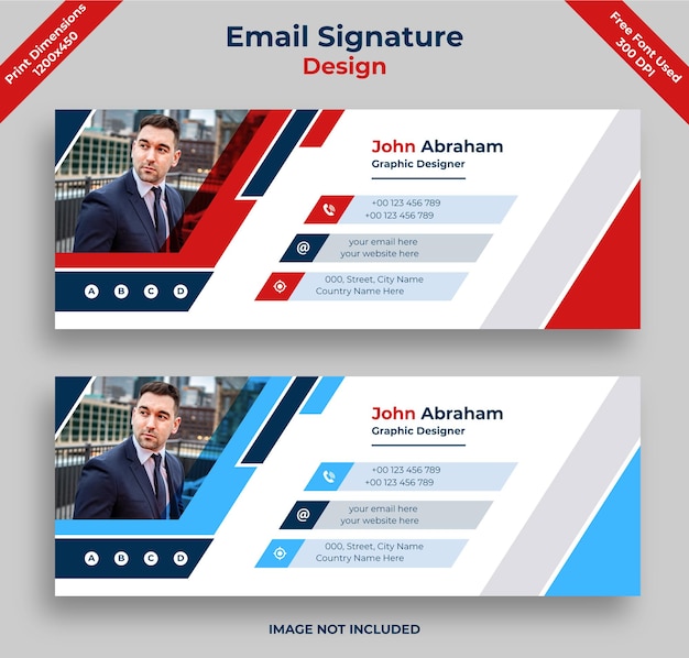 Zakelijke e-mailhandtekening ontwerp vector