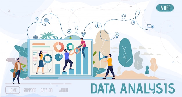 Zakelijke gegevens analyse platte vector webbanner