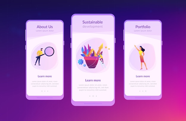 Zakelijke groei app interface sjabloon