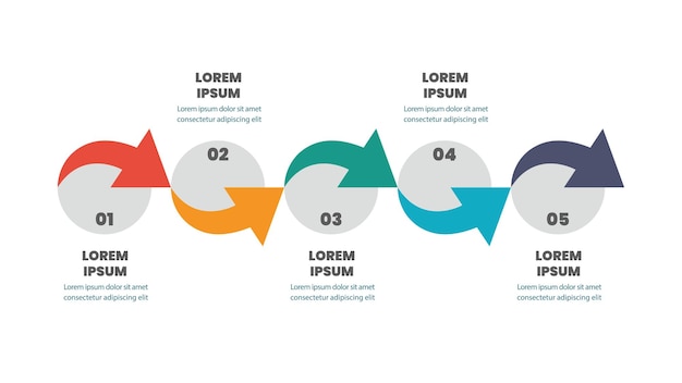 Zakelijke infographic cirkel proces vectorillustratie