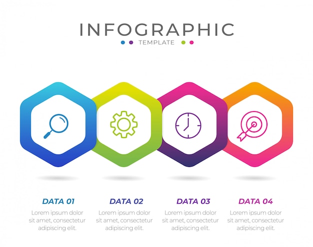 Zakelijke infographic element met 4 opties, stappen, nummer sjabloonontwerp