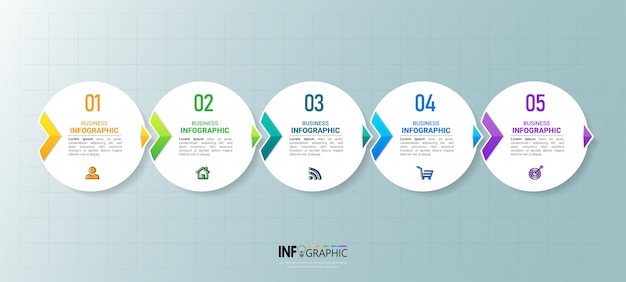 Zakelijke infographic element met 5 opties.