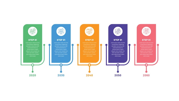 Zakelijke infographic-elementen in 5 stappen