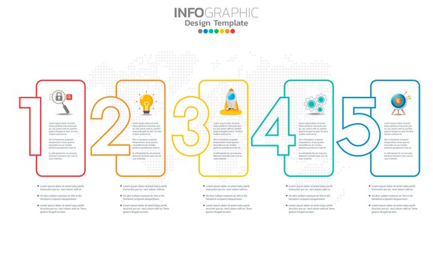 Zakelijke infographic elementen met opties of stappen.