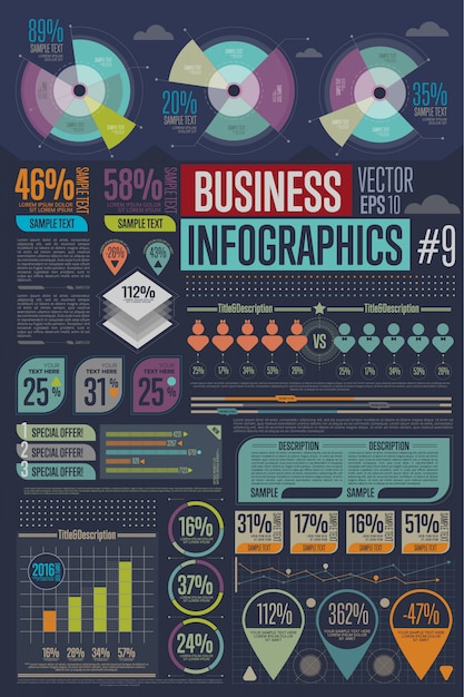 Zakelijke infographic elementen.