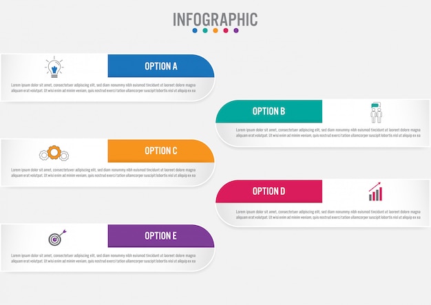 Zakelijke infographic labels sjabloon