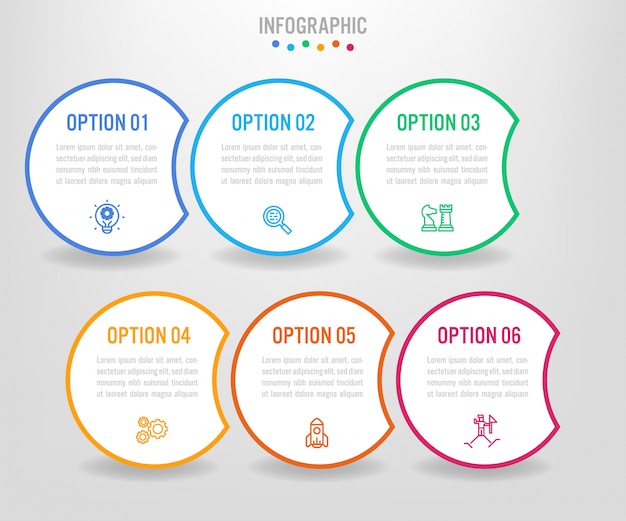 Zakelijke infographic labelsjabloon met opties