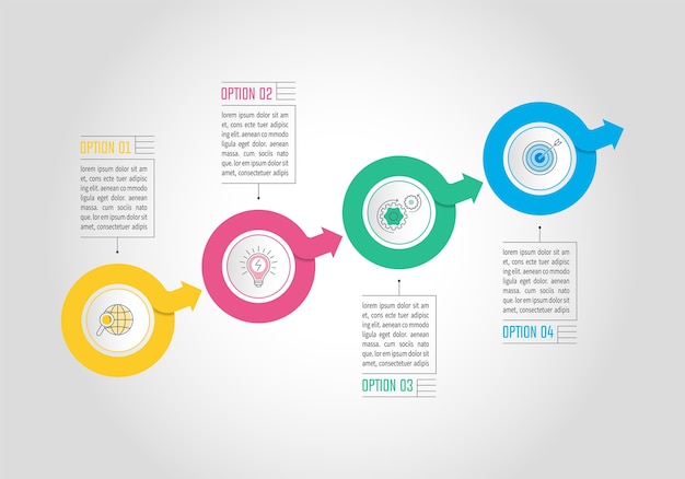 Zakelijke infographic met 4 opties