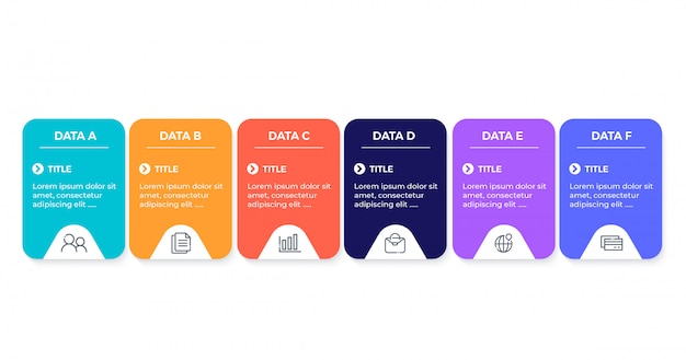 Zakelijke infographic met 6 opties