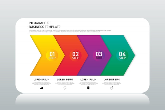 Zakelijke infographic ontwerpelement sjabloon voor presentatie met 4 opties