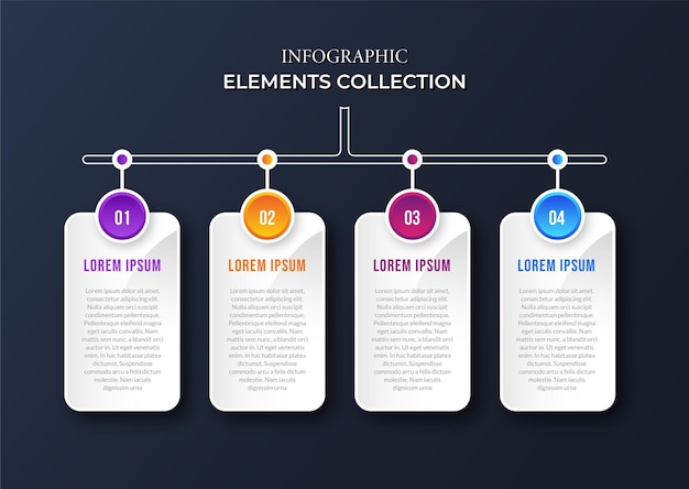 Vector zakelijke infographic ontwerpelementen stroomdiagram stappen