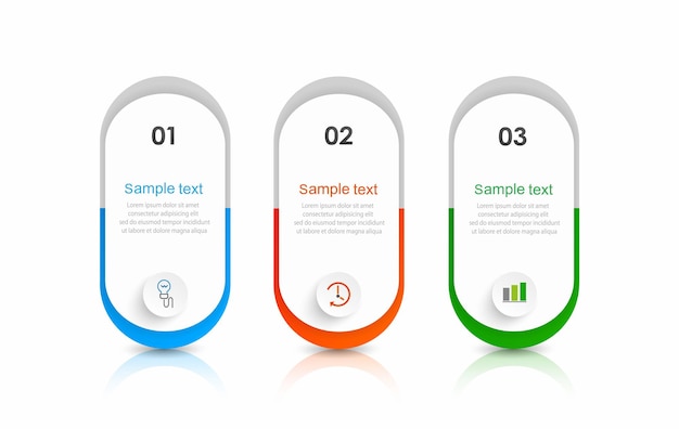 Zakelijke infographic ontwerpsjabloon met 3 opties of stappen