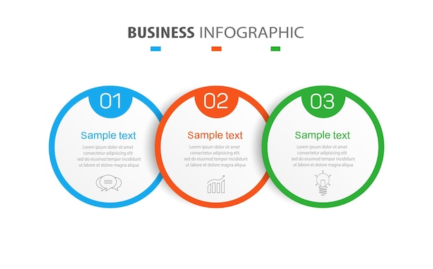 Zakelijke infographic ontwerpsjabloon met 3 opties, stappen of processen