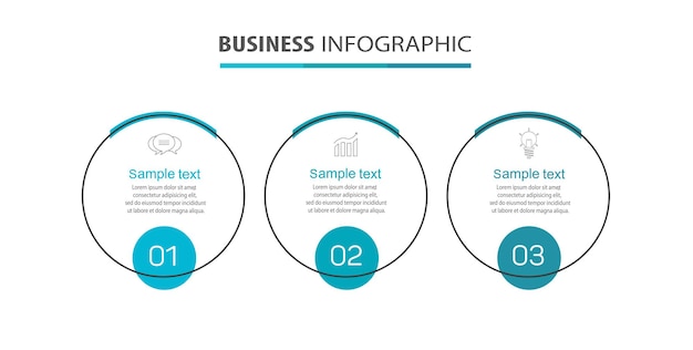 Zakelijke infographic ontwerpsjabloon met 3 opties, stappen of processen