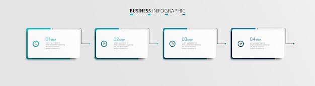 Zakelijke infographic ontwerpsjabloon met 4 opties of stappen