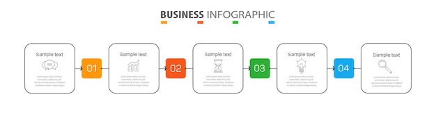 Zakelijke infographic ontwerpsjabloon met 4 opties of stappen