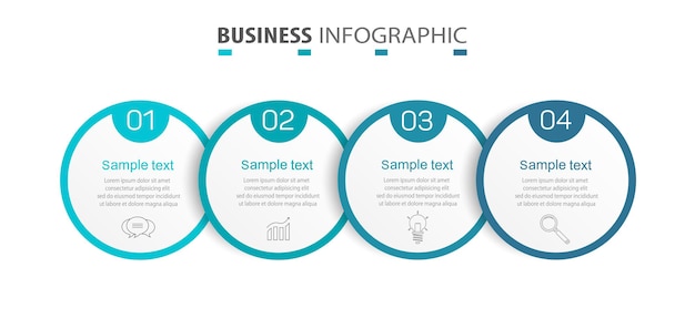 Zakelijke infographic ontwerpsjabloon met 4 opties