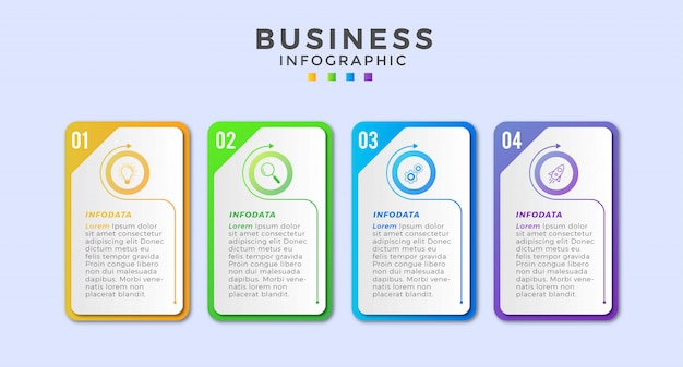 Zakelijke infographic pictogram 4 ontwerppremie