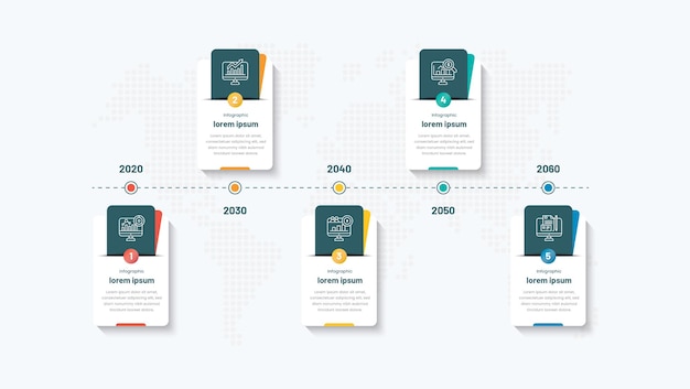 Zakelijke infographic processjabloon in 5 stappen