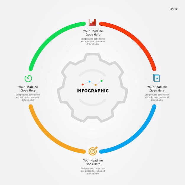 Zakelijke infographic processjabloon