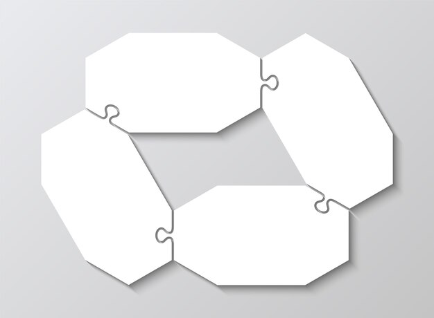 Zakelijke infographic puzzel info afbeelding met 4 stukjes stappen delen van procesdiagram Puzzelraster