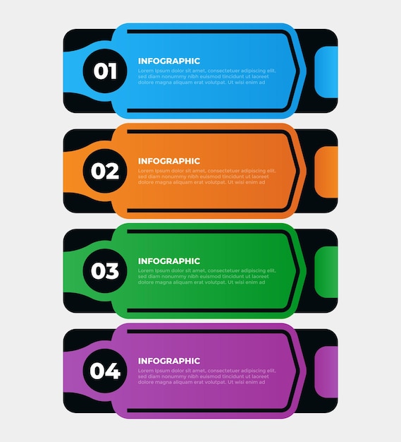 Zakelijke infographic-sjabloon in 4 stappen