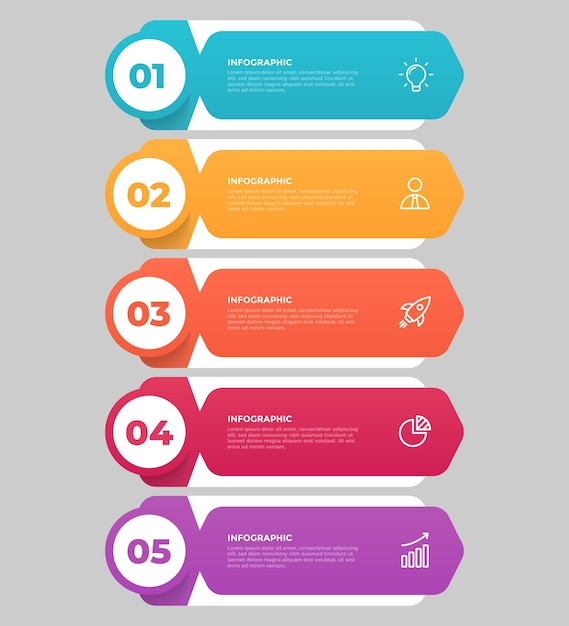 Zakelijke infographic sjabloon in 5 stappen