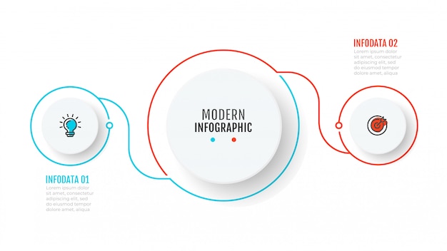 Zakelijke infographic sjabloon met 2 stappen