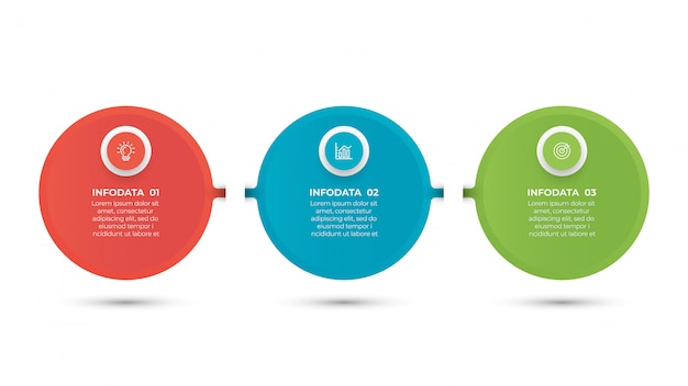 Zakelijke infographic sjabloon met 3 stappen