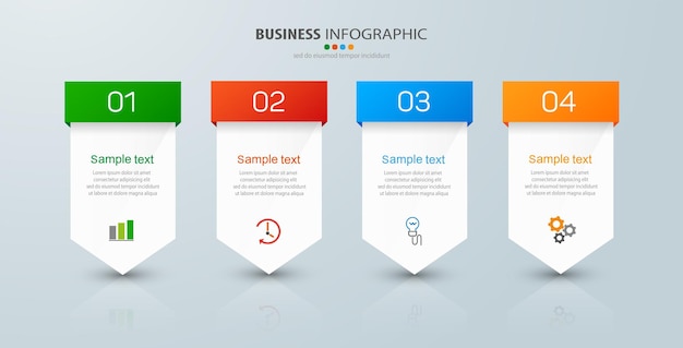 Zakelijke infographic sjabloon met 4 opties