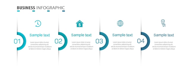 Zakelijke infographic sjabloon met 4 opties