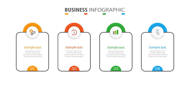 Zakelijke infographic sjabloon met 4 opties