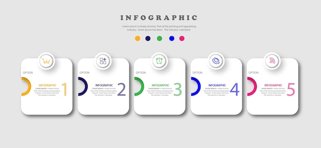 Zakelijke infographic sjabloon met 5 optie