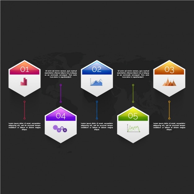 Vector zakelijke infographic sjabloon met kleur pictogrammen