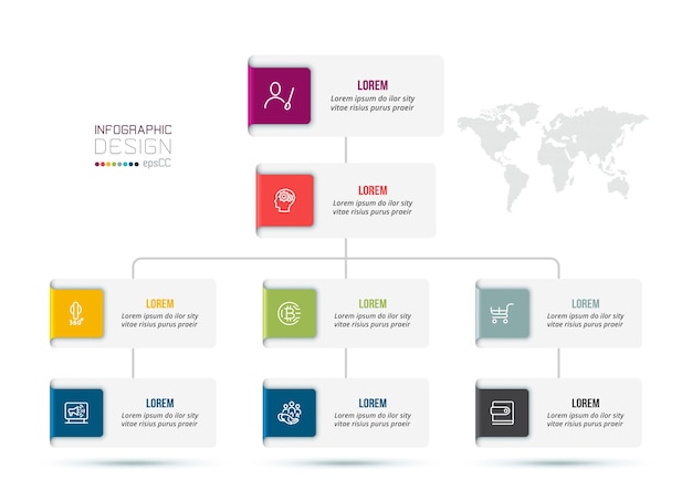 Zakelijke infographic sjabloon met organisatie