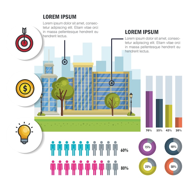 Vector zakelijke infographic sjabloon pictogrammen