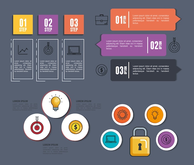 Zakelijke infographic sjabloon pictogrammen