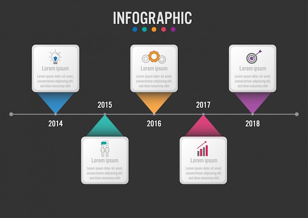 Zakelijke infographic sjabloon tijdlijn