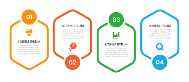 Zakelijke infographic sjabloonontwerp met 4 opties of stappen