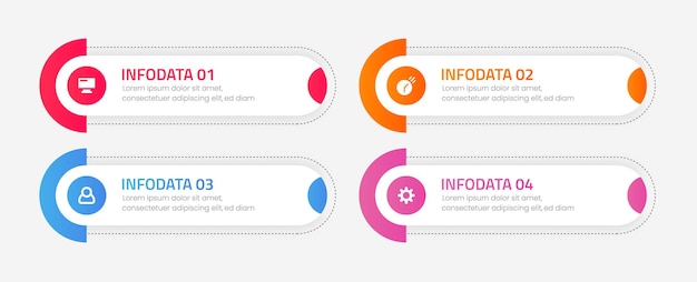 Zakelijke infographic sjabloonontwerp met 4 opties of stappen