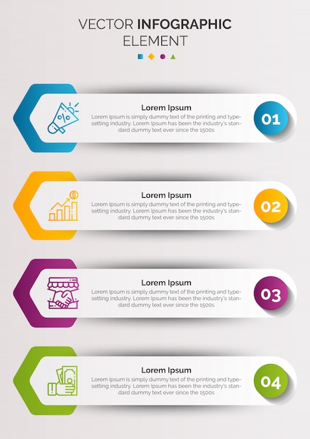 Zakelijke infographic stappen