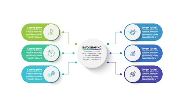 Zakelijke infographic tijdlijnpictogrammen ontworpen voor abstracte achtergrondsjabloon