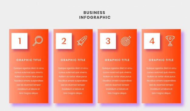 Zakelijke infographic vier stappen sjabloon