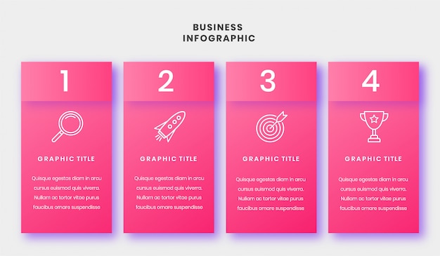 Zakelijke infographic vier stappen sjabloon