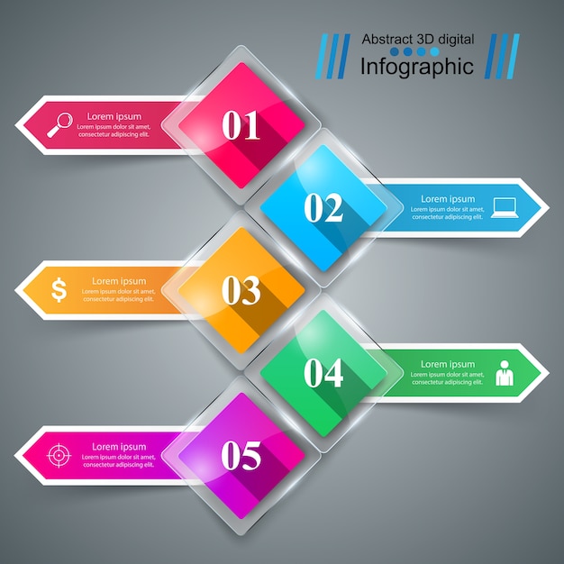 Zakelijke infographics glazen stijl